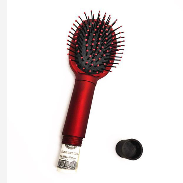 Safe Hair Brush Secret Stash Box Hidden Secret Storage Box Key Safe Box Hollow Hair Comb Hide Money Home Secret Stash Box
