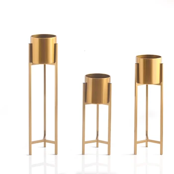 

Golden To Ground Light Extravagant Indoor Metal Simplicity Modern A Living Room Originality Green Luo Tie Yi Flowerpot Shelves