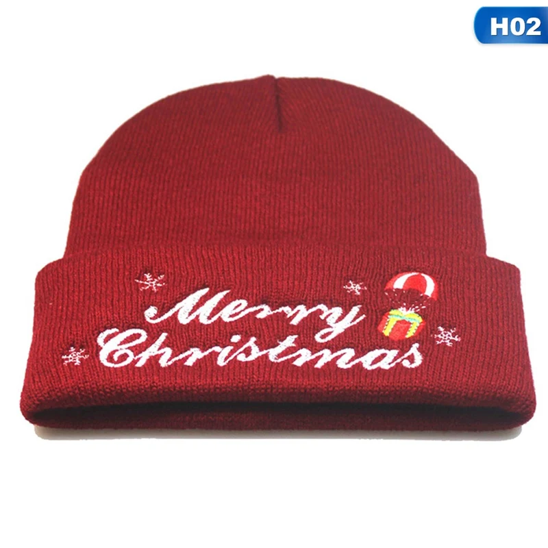 HT3400H02 Мужская женская вязаная зимняя негабаритная шапка Mery Beanie Рождественская Шляпа Кепка - Цвет: HT3400H02