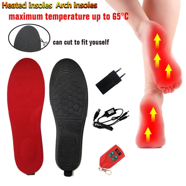 2000MA Electric Heated Insoles Orthopedic Shoes Insoles Arch Support Shoe Pads with Controller Increase Insoles Insert Pads 1