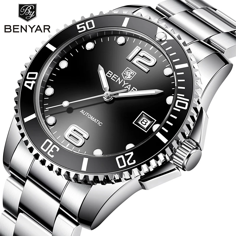 

Stainless Steel Automatic Mechanical Watch Men Top Brand Luxury Watches Men Complete Calendar Luminous Waterproof Watch New 2019