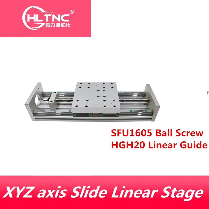 XYZ axis Slide Linear Stage SFU1605 шариковый винт + HGH20 линейная направляющая подходит для