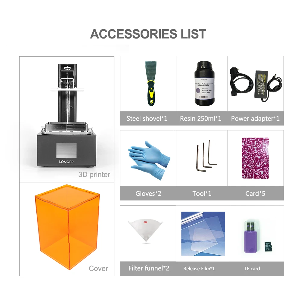 LONGER Orange10 3d принтер доступный SLA 3D печать умная поддержка быстрая нарезка УФ свет отверждения легко работать входной уровень