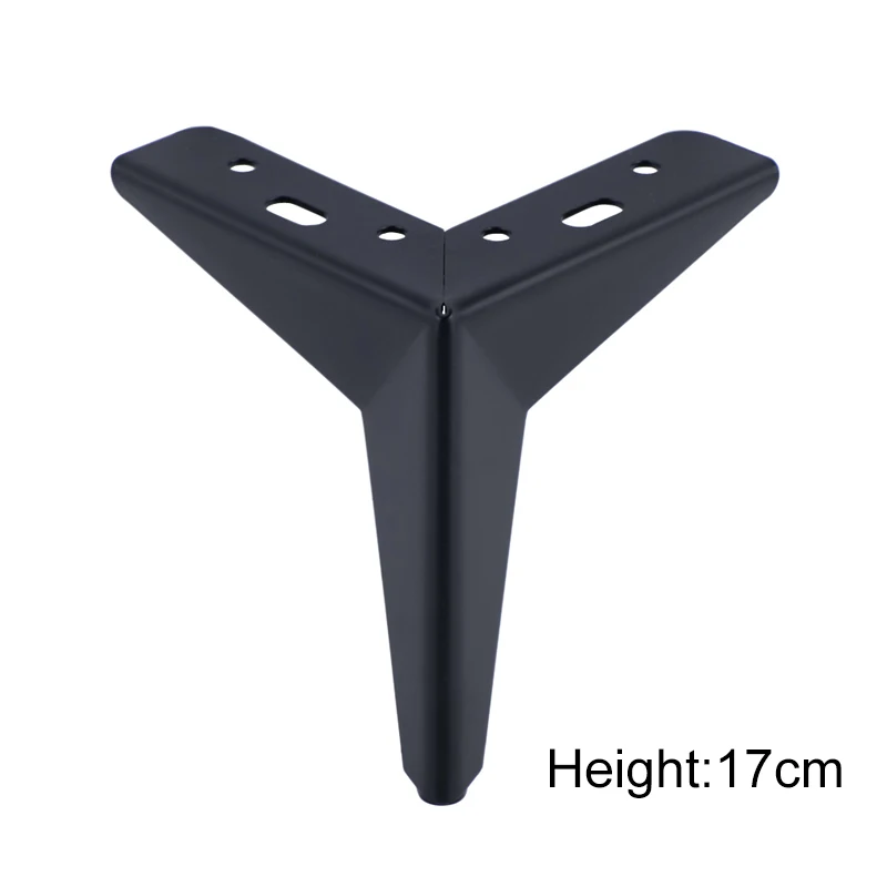 Black 17cm 4 шт мебель стол ноги металлические ромб диванные ножки для мебели для ножек стула шкаф для кухонных шкафов, футов высоты 10/13/15/17 см ножка для мебели - Цвет: Black 17cm