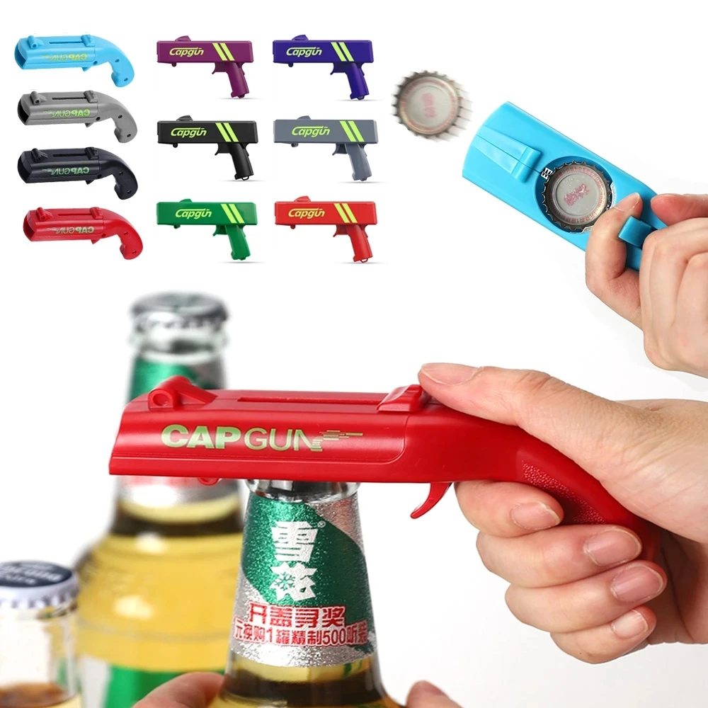Cap Gun Beer Bottle Opener Beverage Drinking Opening Flying Cap Launcher Shooter Party Supply