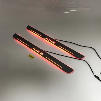 

Acrylic door sill plate strip with led decorative welcome light moving door scuff for nissan juke