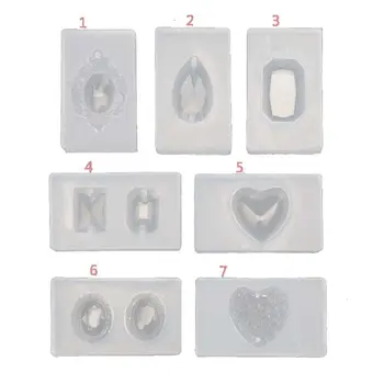 

Handmade Sqaure Heart Teardrop Gemstone Pendant Resin Silicone Mold Jewelry Tool