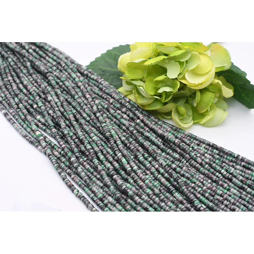

2X4mm Natural Smooth Green two-color agate Abacus shape stone beads For DIY Bracelet Necklace Jewelry Making Strand 15"
