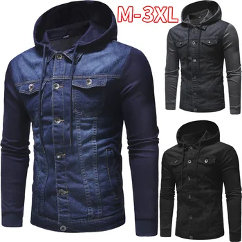 

Hoodies Denim Jacket Mens Spring Casual Slim Fit Bomber Jackets Men Jean Jacket Man Hoody Outwear Male Cowboy Coat