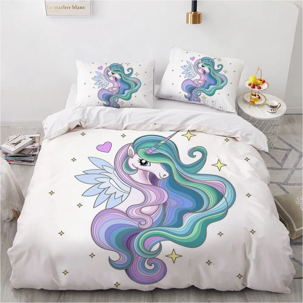 Narwhal Unicorn Of The Seas Duvet Cover Quilt Cover Bedding Single Double King 