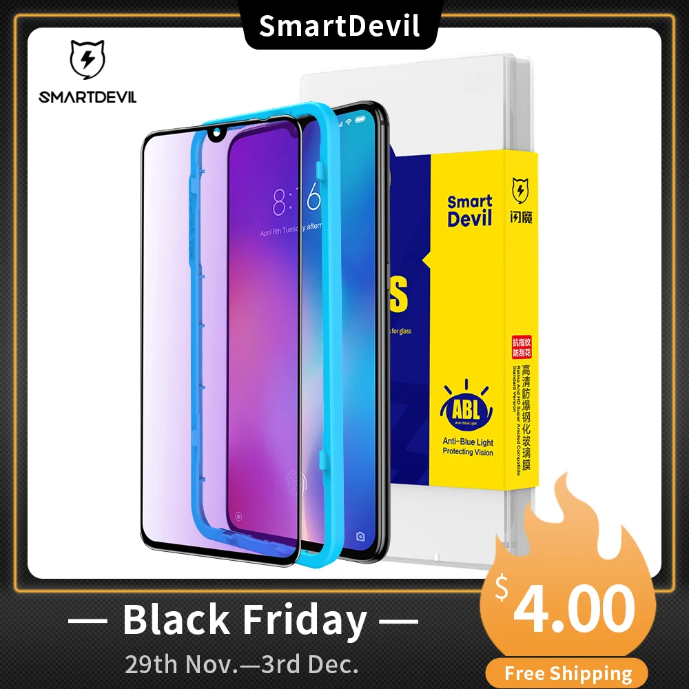 

SmartDevil Tempered Glass for Xiaomi Redmi Note 7 8 Pro K20 Screen Protector for Xiaomi Mi 9T Pro 9 SE Global Version Blue Light