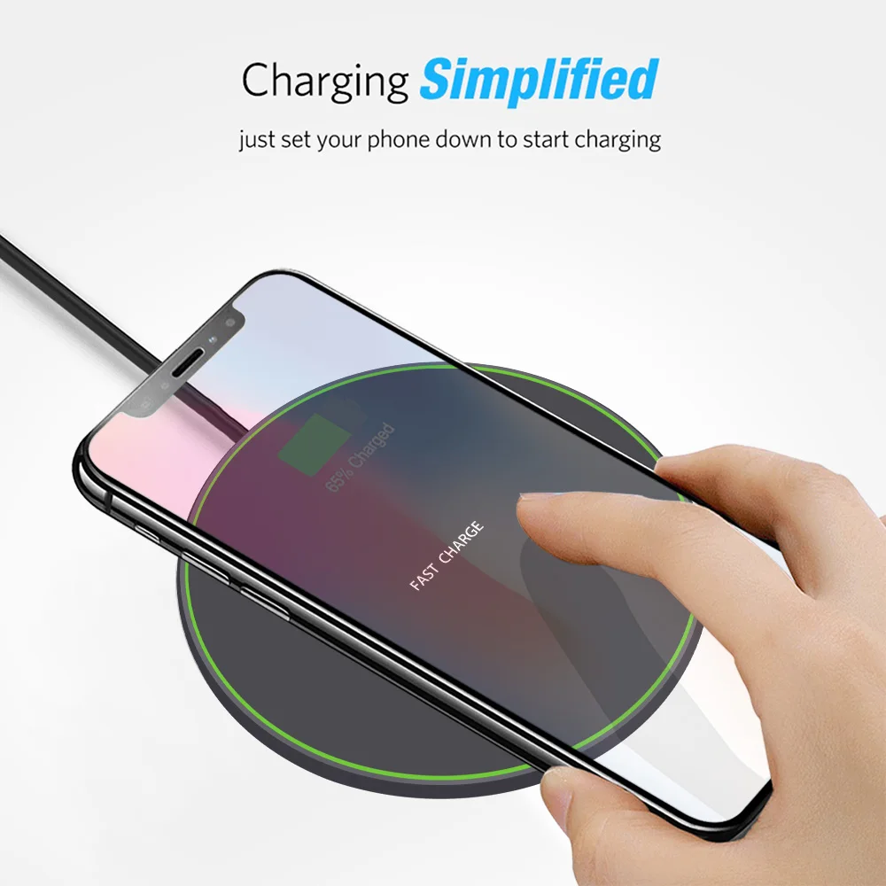 FDGAO 10 Вт Qi беспроводной зарядник Быстрая зарядка для iPhone X XR XS Max 8 Plus телефон Беспроводная зарядная площадка для samsung S9 S10 Airpods