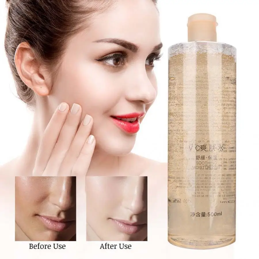 

500ml VC Skin Toner Shrink Pores Moisturizing Nourishing Brightening Oil Control Toner Lotion
