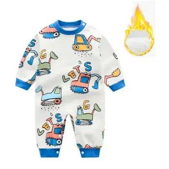 

Infant Baby Bodysuit Winter Warm Long Sleeve Cartoon Pattern Thicken Jumpsuit for Girls Boys Outfits