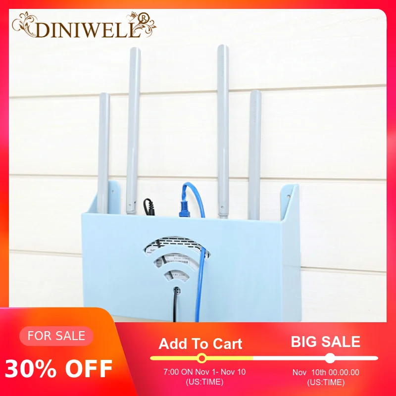 

DINIWELL Routers Storage Box Racks Protection Box Hang Wall Cable Router Storage Bags 4 Color WIFI Optical Modem Storage Holder
