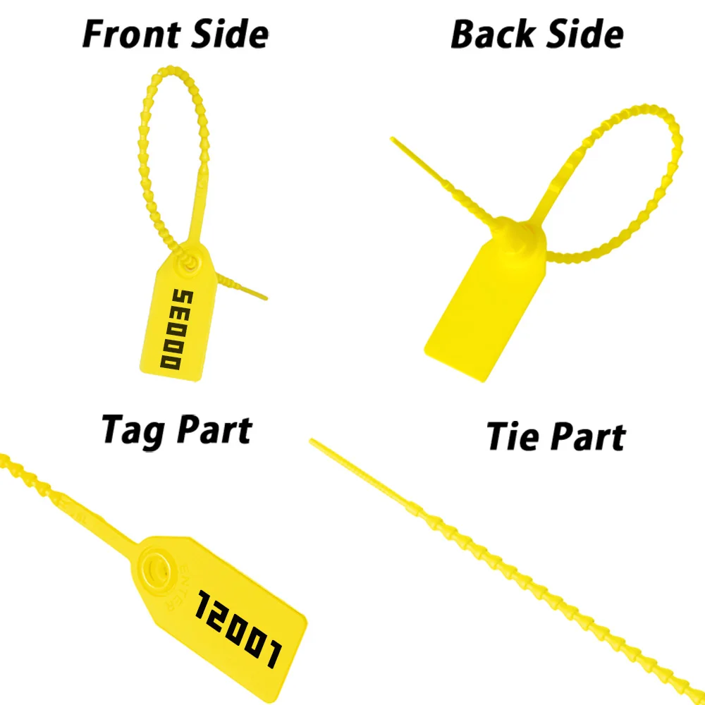 Security Tamper Seals 100pcs Numbered Plastic Security Tamper Proof Seals Serial Number Zip Tie Hang Tags For Fire Extinguisher 250mm/9.8"