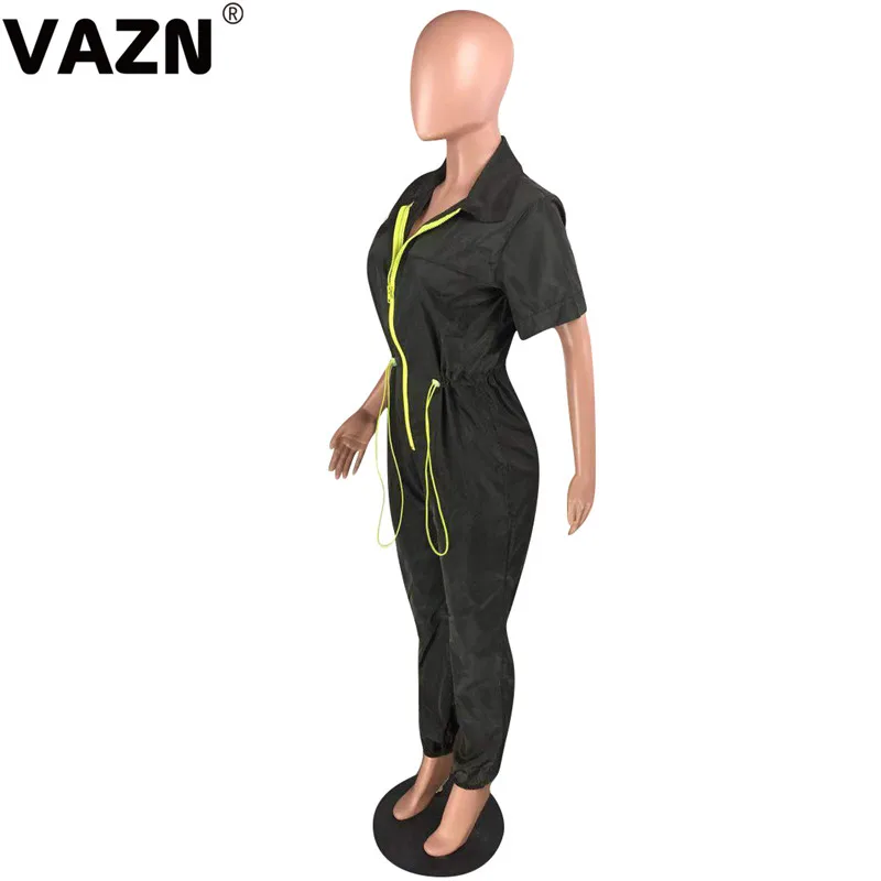 VAZN WYNZ8228 армейский зеленый сплошной Bodycon длинные штаны сексуальный женский комбинезон с v-образным вырезом с длинными рукавами спортивные костюмы длинный комбинезон