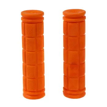 

Mountain Bike Grips screw handles handlebars Trekking Soft Rubber 1 pair Orange red