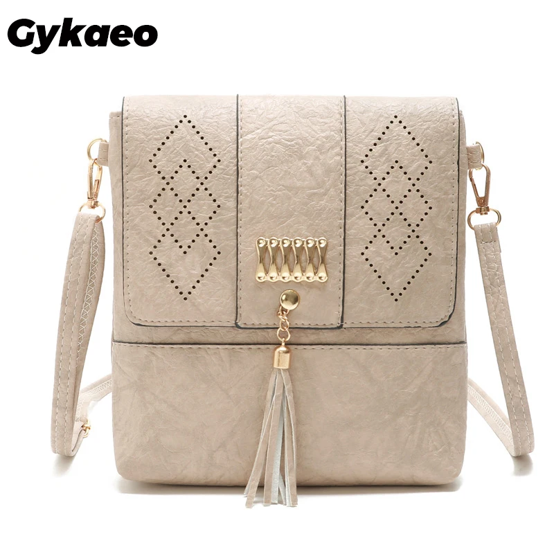 buy Gykaeo Female Hollow Out Cover Tassel Shoulder Bags Handbags Women Famous Brands Small PU Leather Evening Clutch Crossbody Bags
