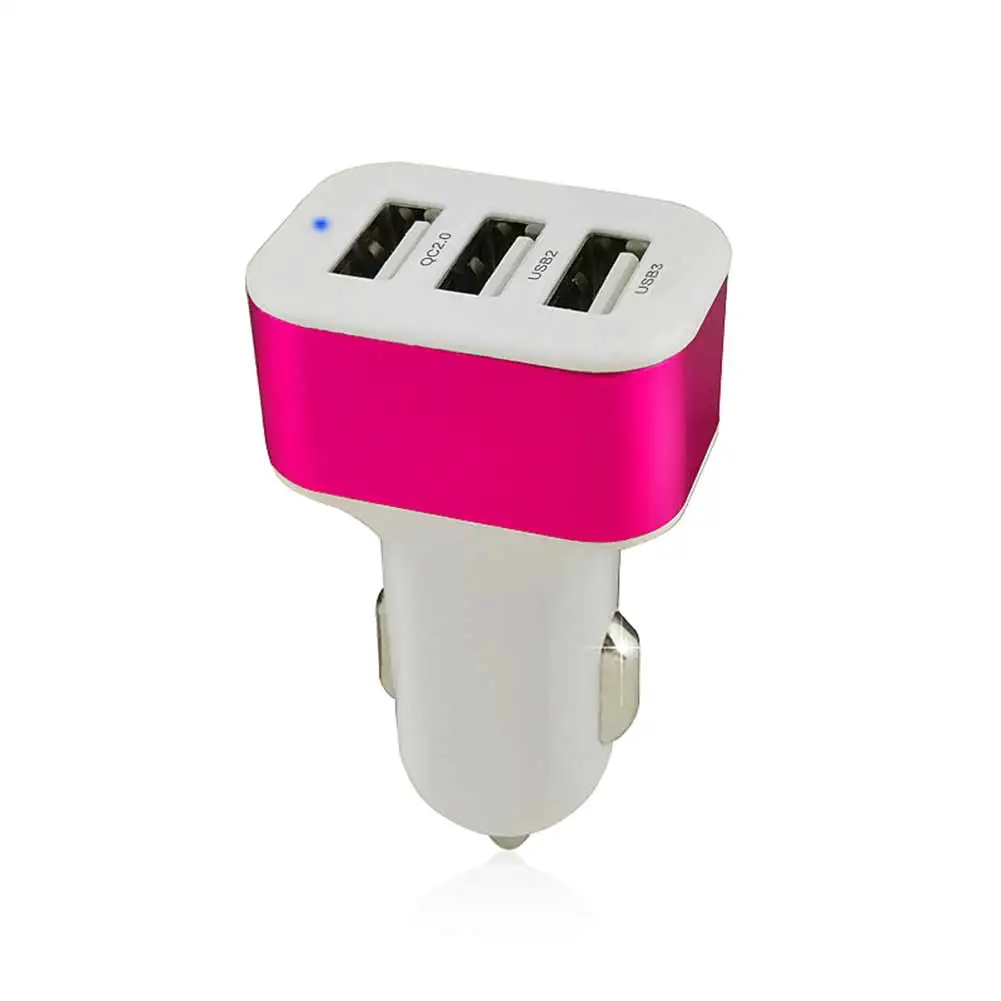 Универсальный тройной USB Автомобильное зарядное устройство USB разъем 3 порта автомобильное зарядное устройство 3.1A 2.1A 1.1A для iPhone 6 plus samsung S7 V6 - Color Name: Red