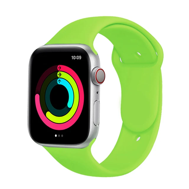 Silicone Strap for Apple Watch Band Series 7 654 321,44/40mm 42/38mm 45/41mm Smartwatch Bracelet Watchband for Apple Watch SE 4