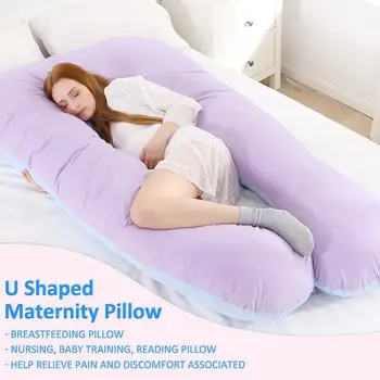 

Pregnant Women Sleeping Support Pillow Pure Cotton Side 145X80cm U Bedding Sleeper Maternity Shape Pregnancy Pillowcase Pil Y6E8
