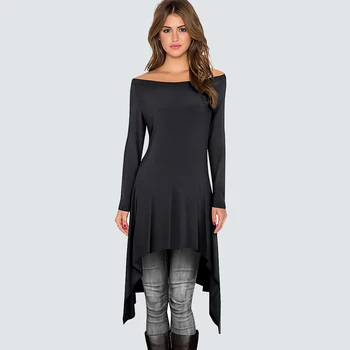 

Sexy Autumn Fashion Long Sleeve Casual Pullover Brief Solid Color Off Shoulder Tops HA183