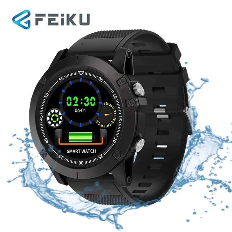 FEIKU SW002 IP68 Водонепроницаемые Bluetooth 4 0 Смарт-часы с пульсометром T1 Tact смарт-кровяное