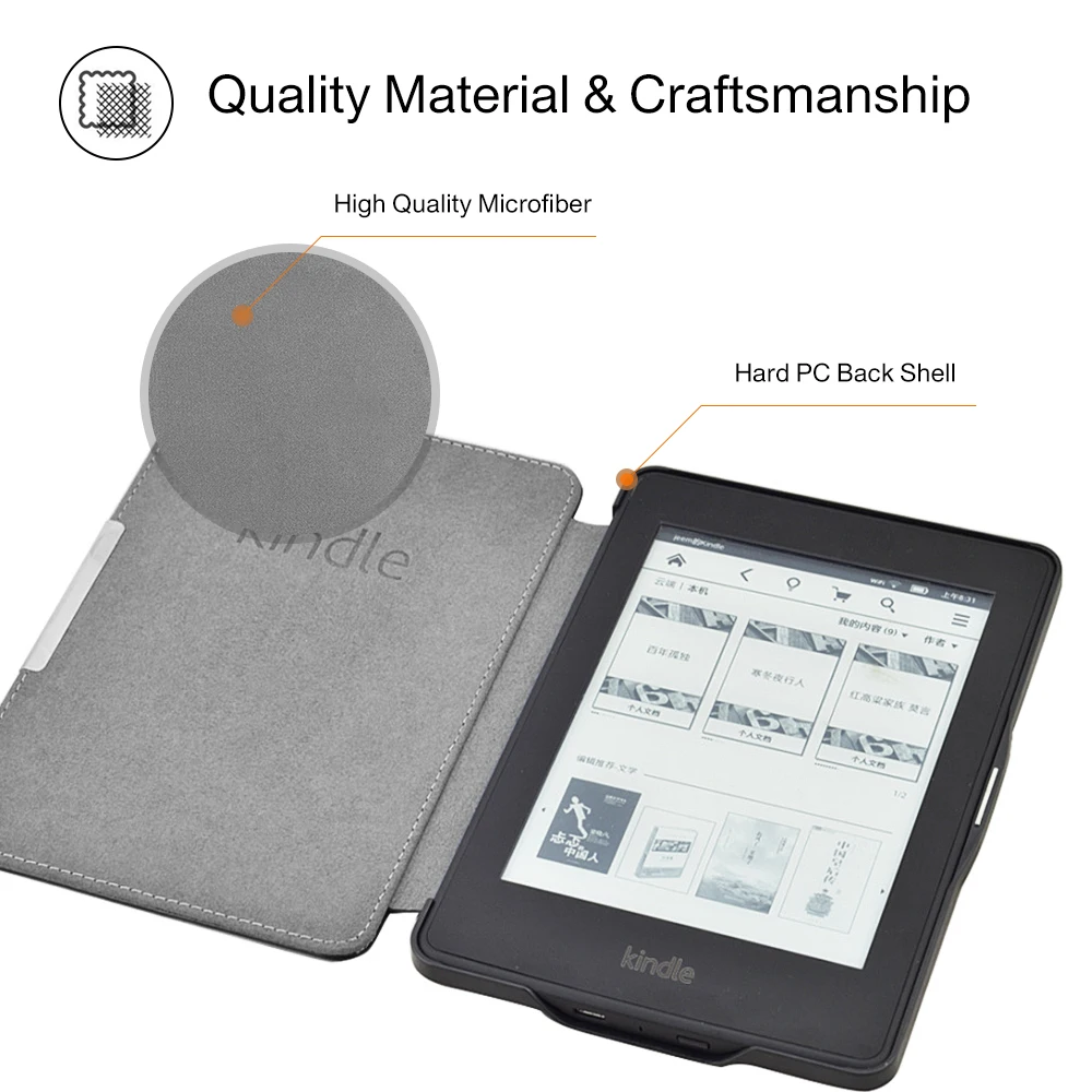 Тонкий умный чехол для Kindle Paperwhite 3 2 1 магнитный книжка из искусственной кожи