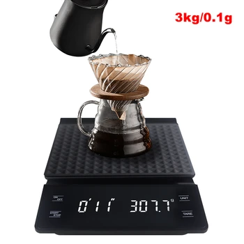 

3KG/0.1g Coffee Scale With Timer Smart Drip Coffee Scale Precision Coffee Pot Scale Household Portable Digital Kitchen Scales
