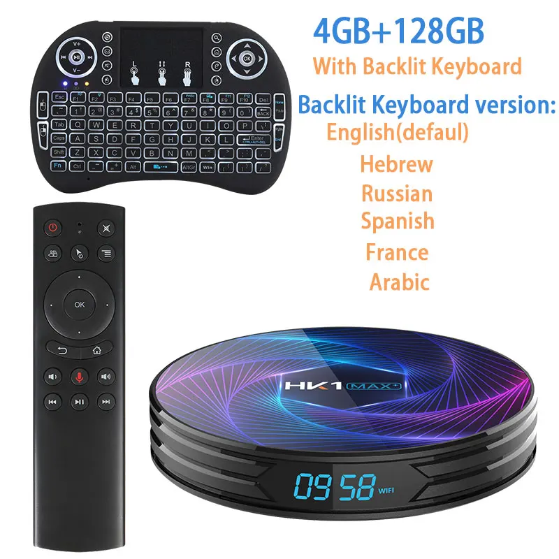 128G keyboard mouse Transpeed Max Plus Android 9,0 Восьмиядерный ТВ приставка RK3368 PRO 64 Гб 128 ГБ 4K Google Play Youtube Netflix высокопроизводительный процессор ТВ приставка - Цвет: 128G keyboard mouse