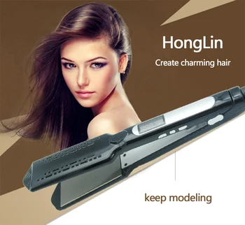 

Honglin Professional Steam Hair Straightener LCD Display Hair Flat Iron Seam Hair Straightening Iron Steamer Hair Styling Tool