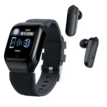 

2 In 1 S300 Smart Watch With Bluetooth Earphones Music Sports Fitness Tracker Heart Rate Measurement Sports Smart Wristband