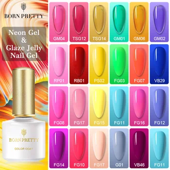 

BORN PRETTY Gel Nail Polish Translucent Jelly Gel Polish Neon Color Gel Varnish 6ml Nail Art UV LED Nail Gel for Design