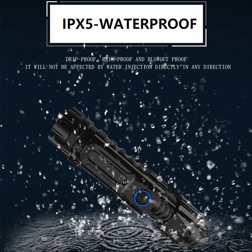 Мощный фонарик XHP90.2 Xlamp тактический перезаряжаемый от USB фонарь