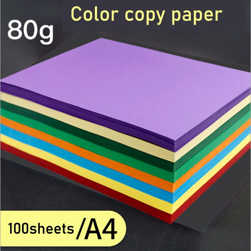 色 a4 印刷コピー用紙手作り紙折り紙 80 グラム赤、黄、青、黒紙カット書き込み paper100sheets AliExpress