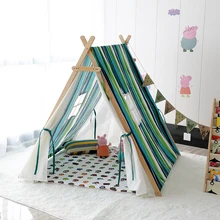 Детская супер большая палатка из цельного дерева в деревенском стиле, домашняя детская игровая игрушка, домашняя палатка для кемпинга, Детская Хлопковая индийская детская вигвама