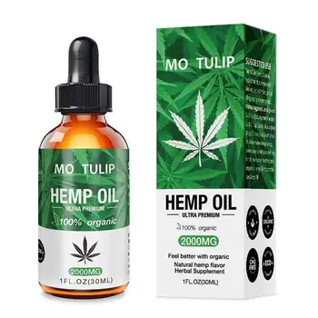 

100% Organic Hemp Essential Oil 2000mg Hemp Seed Oil Herbal Body Relieve Anxiety Stress CBD Oil Skin Care Help Sleeping Hemp Oil