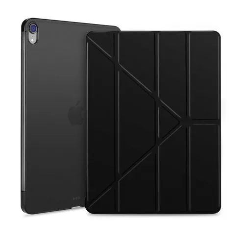 Умный Магнитный чехол для iPad Pro 11, ультратонкий водонепроницаемый чехол из искусственной кожи, жесткая угловая задняя крышка для iPad Pro 11 дюймов - Цвет: Black