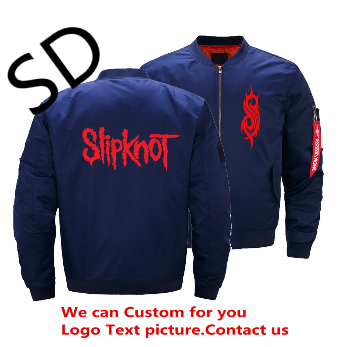 Дропшиппинг Slipknot куртка мужская Harajuku мужские куртки-бомберы пальто Зимние Hombre Air Force Pilot мужские пальто на молнии 5XL