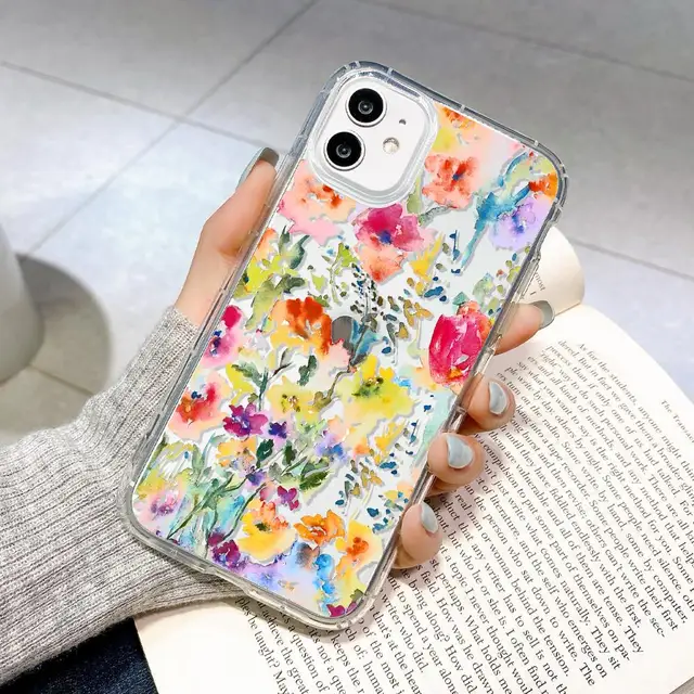Case For Iphone 12 Pro Max Cases Silicone Funda Iphone 11 Pro 13 Mini XR X Xs Max 7 8 Plus Capa iphone11 Pro Flora Phone Covers U375