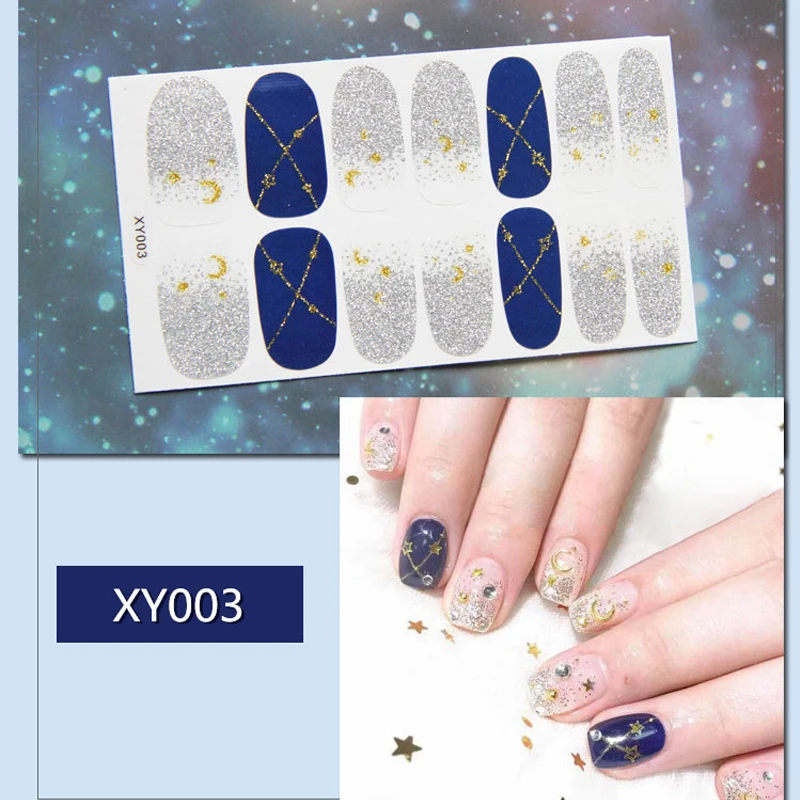 Блестящая Лазерная Фольга для маникюра Наклейка Фольга для ногтей полные средства для дизайна ногтей наклейка водонепроницаемые переводные наклейки для маникюра FB Прямая - Цвет: XY003
