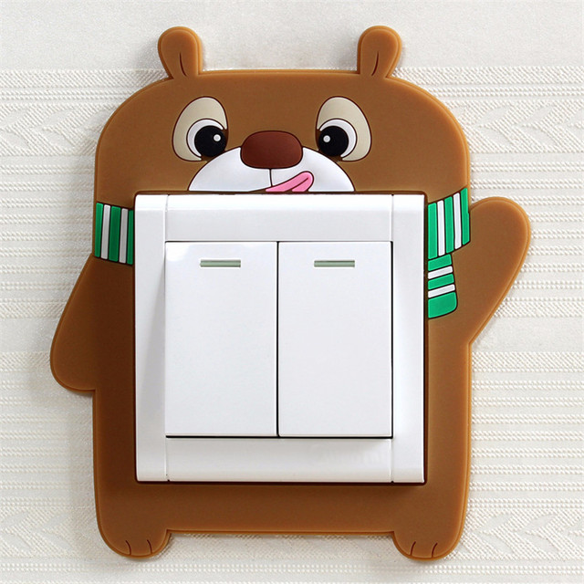 Switch Sticker Glow in Dark Wall Sticker home decor Luminous Switch/Socket Silicone Protect Cover On-Off Decor Sticker