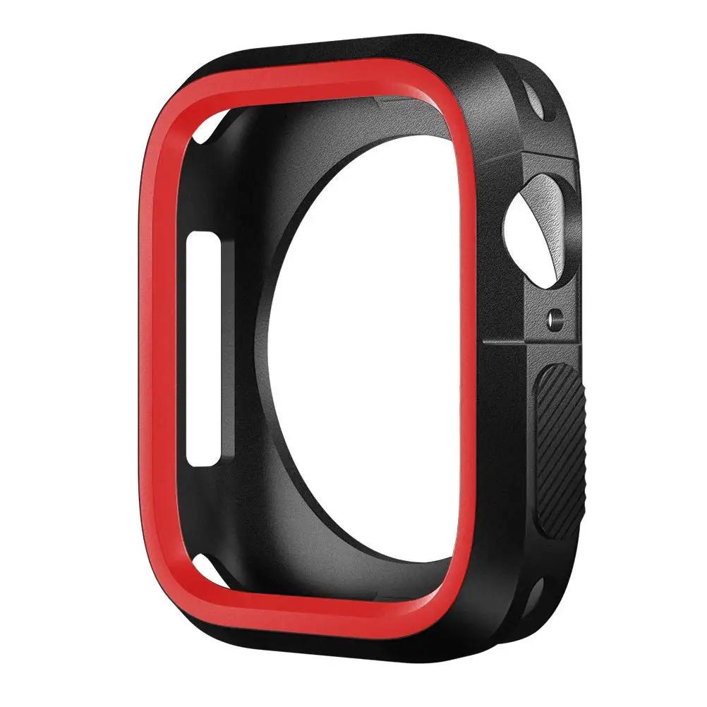 Чехол для часов для нового Apple Watch Series 4, ультра тонкая защитная пленка из термополиуретана с защитой от царапин - Цвет: Black And red