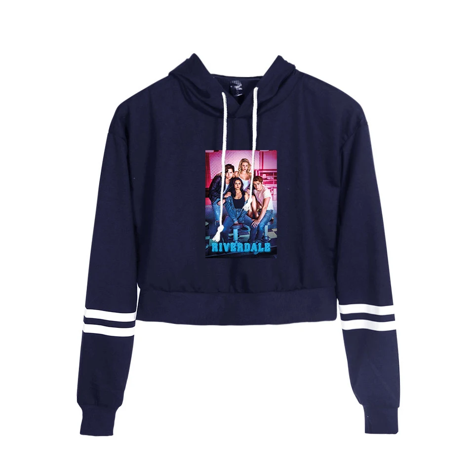 blue hoodie crop top