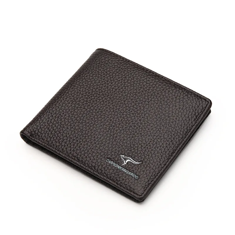 

Full-grain Leather Versitile Fashion 2018 Spring New Style Genuine Leather Card Bag Purse Short Wallet Men Clutch Bag