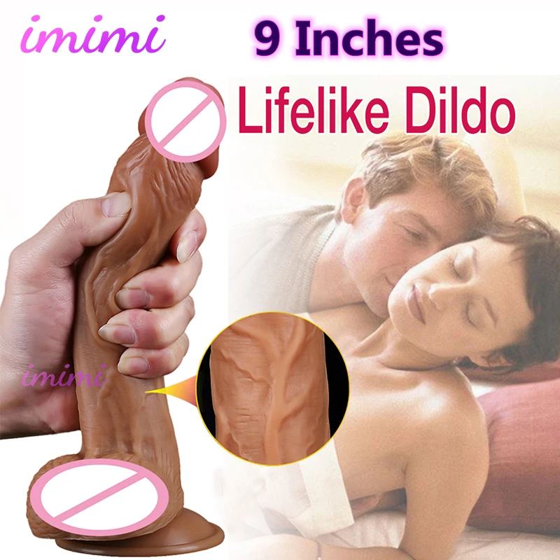 9 Inchs Huge Realistic Dildo Soft Male Artificial Penis Strong Suction Cup Female Masturbation Cock Adult Sex Toys for Women