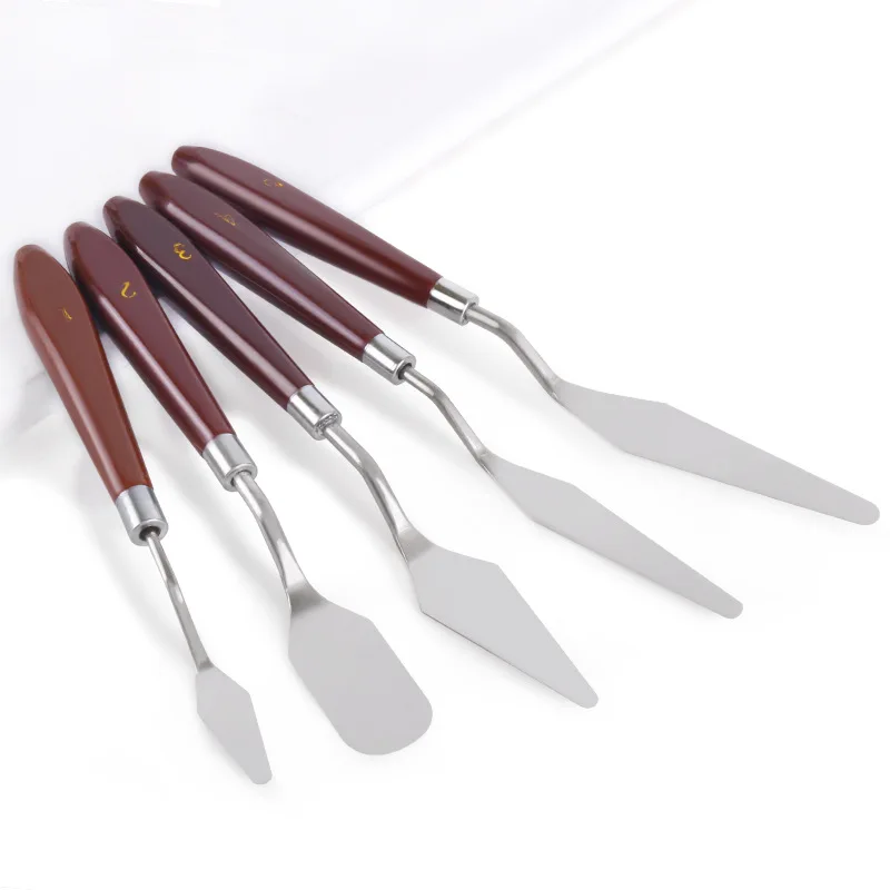 

5pcs/set Scraping Cutter Oil Painting Tools Drawing Knife Mixed Stainless Steel Scraper Set Spatula Knives For Artist