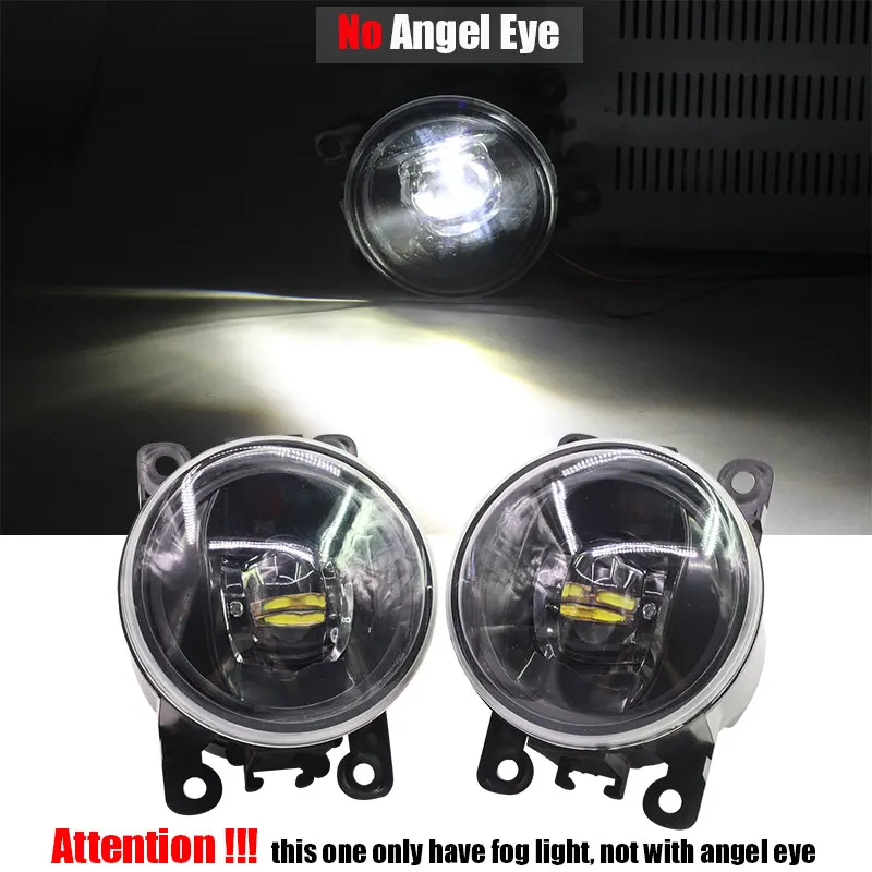 No Angel Eye Cawanerl для peugeot Bipper, 2008- автомобиля H11 светодиодный светильник передние противотуманные фары светильник 4000LM глаза ангела дневного светильник DRL 12V - Цвет: No Angel Eye