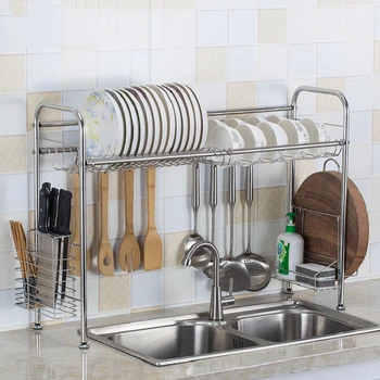 

Kitchen Supplies Organizer For Sink Dish Drainer Dish Rack Over Sink Drying Rack For Dishes Cutlery Kitchen Shelves Stainless